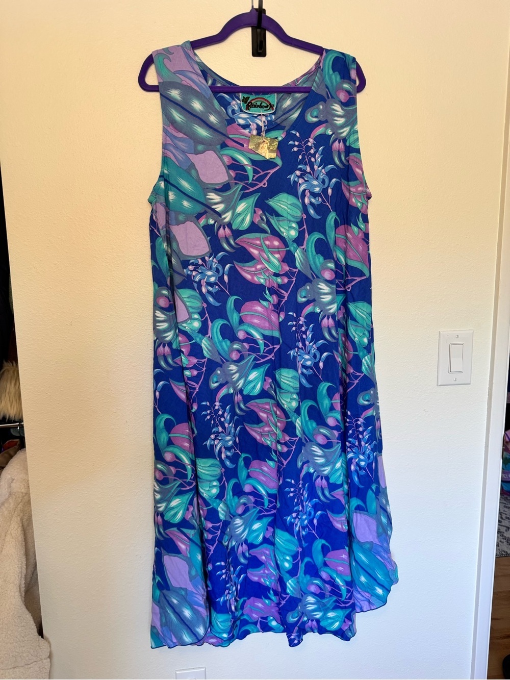 NEW Rainbow Jo Resort Dress Nuku I'iwi Purple Blue Hawaiian Plus 1X NWT